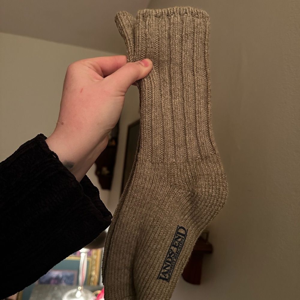 Land’s End Classic Khaki Cotton Ragg Boot Socks